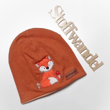 Beanie bestickt Fuchs Kindermütze Babymütze